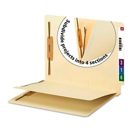 Smead Smead Manila End Tab Classification Folder, 1 divider, Straight Cut Tab, 50/BX 34220